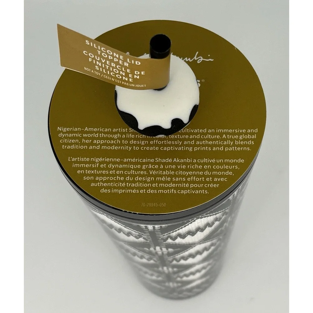 NEW Starbucks Summer 2025 Shade Akanbi 24 Oz‎ Black & White Cold Cup